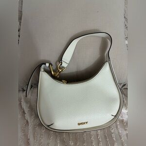 DKNY Cream Shoulder Bag with Gold Accents